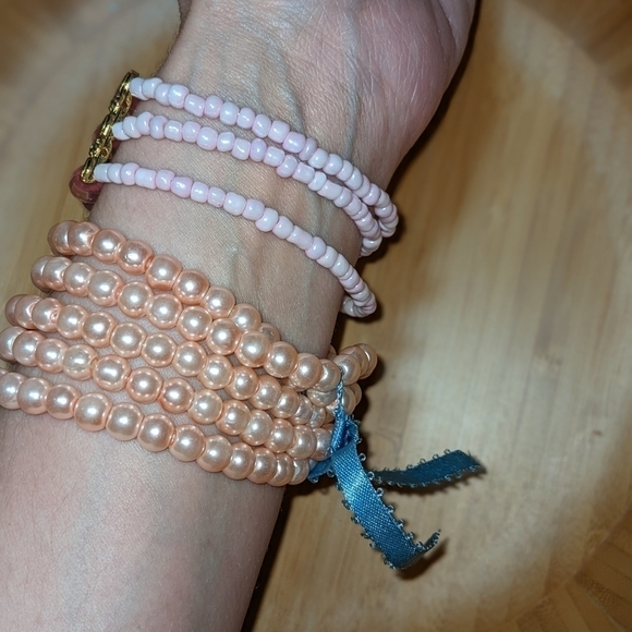 Pink Stone & Bead Bracelets Set - Picture 9 of 16